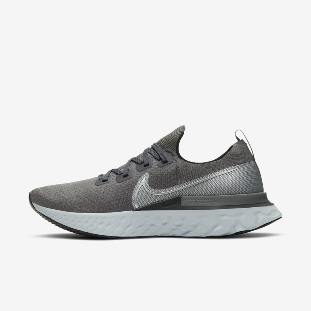 Nike React Infinity Run Flyknit Men's Running Shoe In Iron Grey,black,particle Grey,metallic Silver