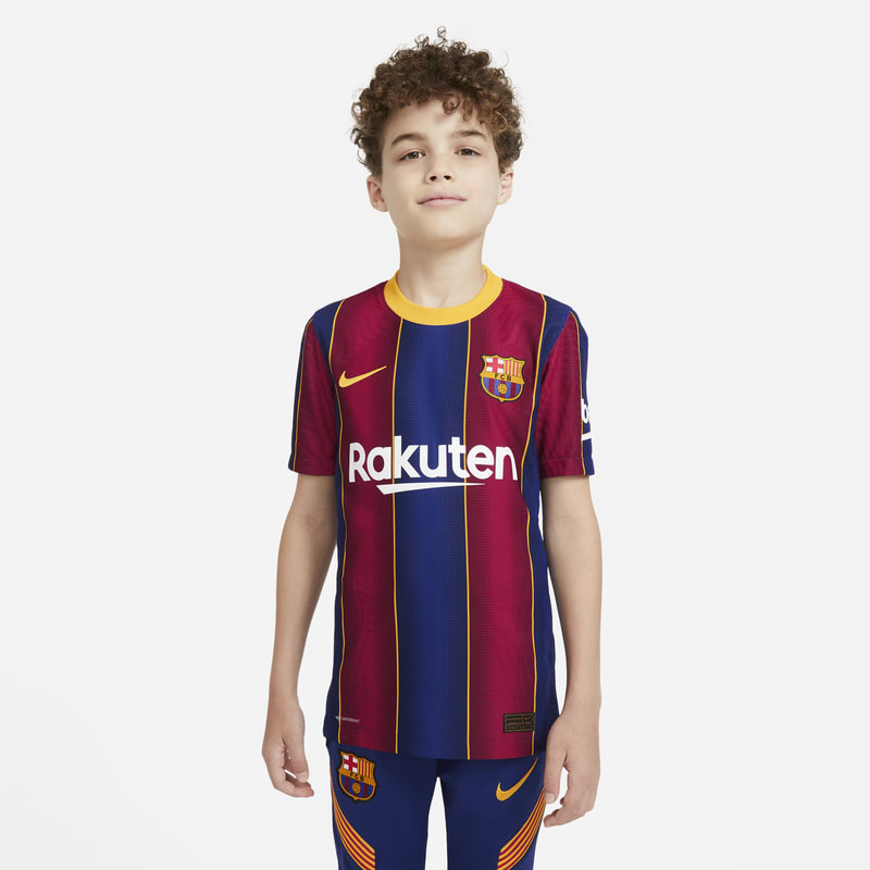 F.C. Barcelona 2020/21 Vapor Match Home Older Kids' Football Shirt - Blue