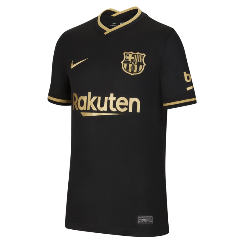 F.C. Barcelona 2020/21 Stadium Away Older Kids' Football Shirt - Black