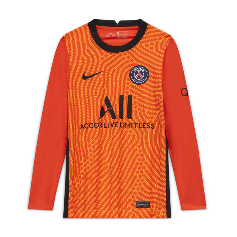 Paris Saint-Germain 2020/21 Stadium Goalkeeper Older Kids' Football Shirt - Orange