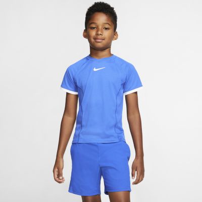 фото Теннисная футболка с коротким рукавом для мальчиков школьного возраста nikecourt dri-fit