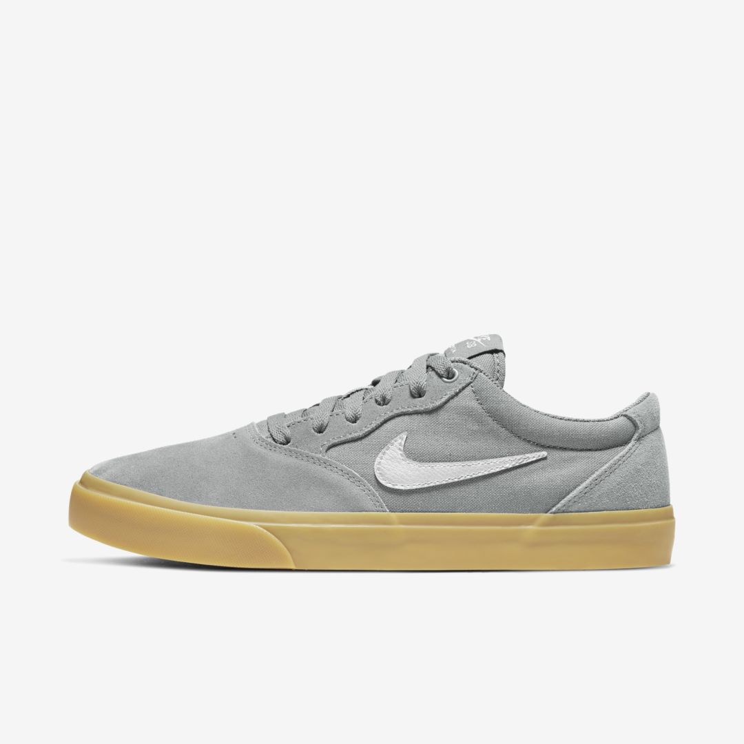 Nike Sb Chron Solarsoft Skate Shoes In Light Smoke Grey,light Smoke Grey,gum Light Brown,white