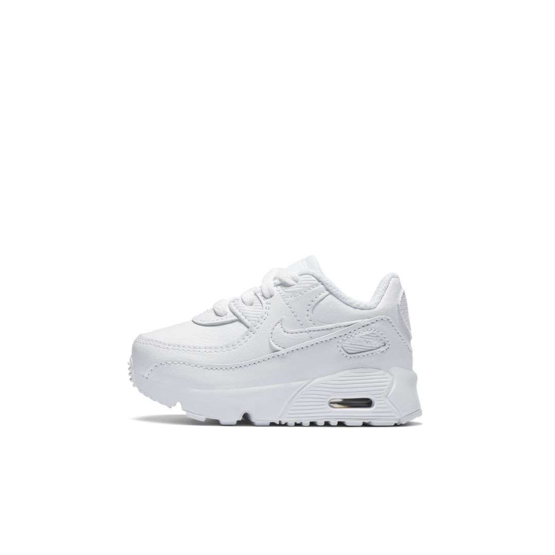 Shop Nike Air Max 90 Ltr Baby/toddler Shoes In White,metallic Silver,white,white