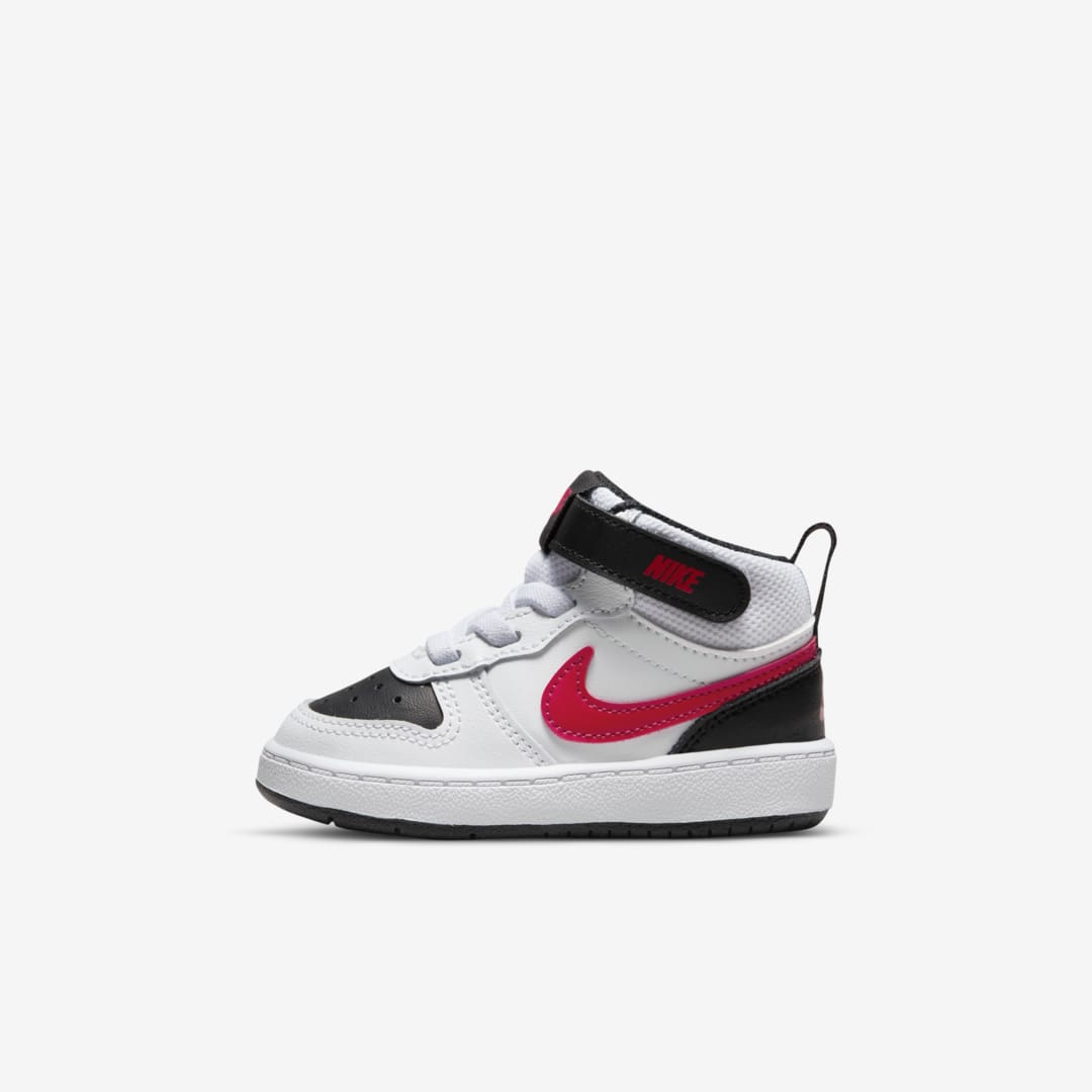 Shop Nike Court Borough Mid 2 Baby/toddler Shoes In White,black,university Red