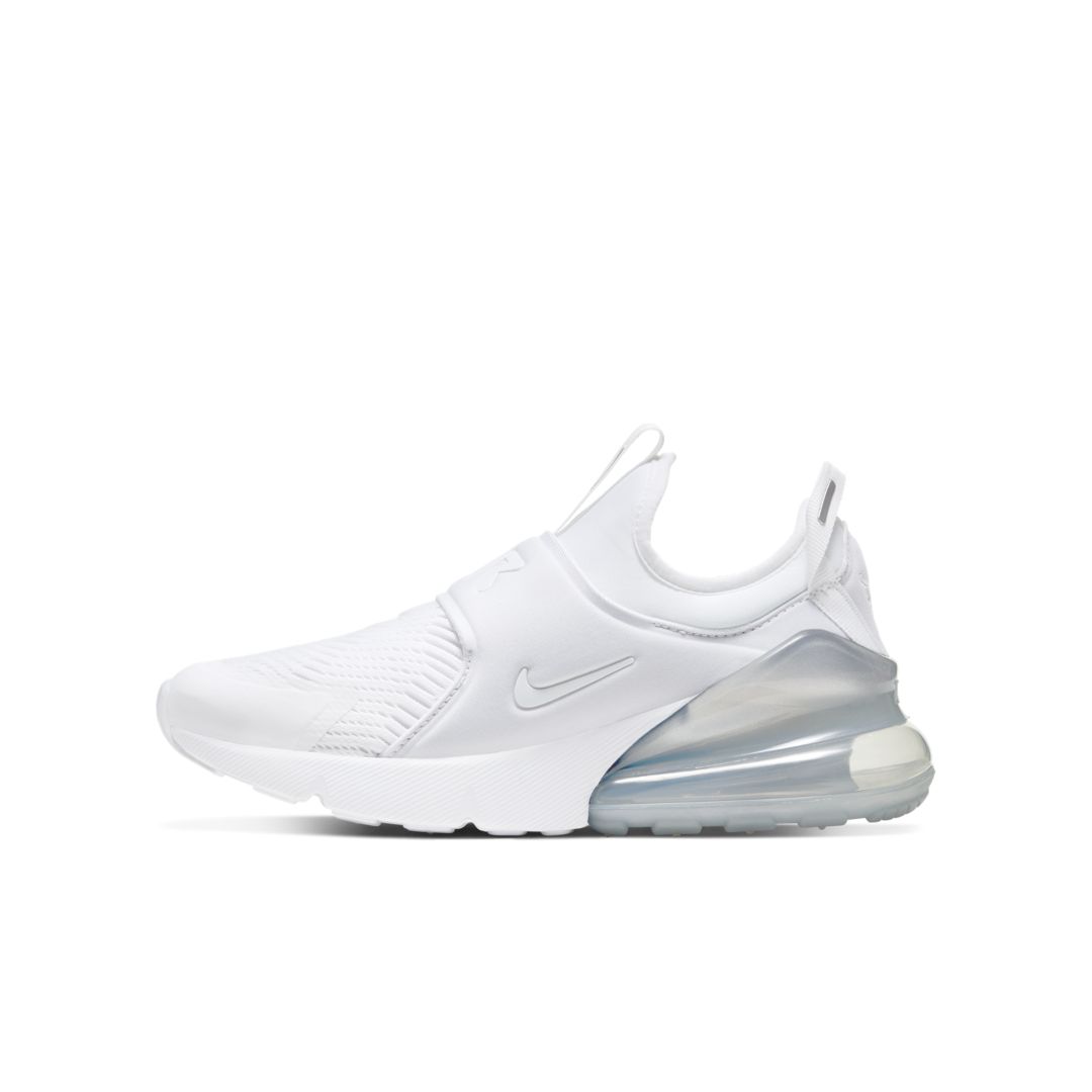 Nike Air Max 270 Extreme Big Kids' Shoes In White,metallic Silver,white,white