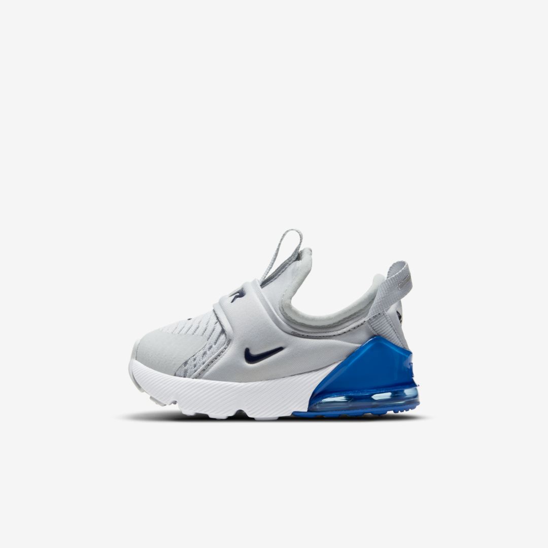Nike Air Max 270 Extreme Baby/toddler Shoe In Pure Platinum,signal Blue,white,blue Void