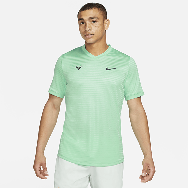 фото Мужская теннисная футболка с коротким рукавом rafa challenger - зеленый