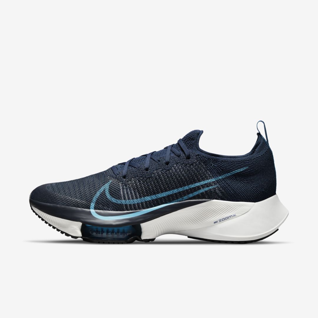 Nike Air Zoom Tempo Next% Men's Road Running Shoes In College Navy,platinum Tint,lagoon Pulse,chlorine Blue