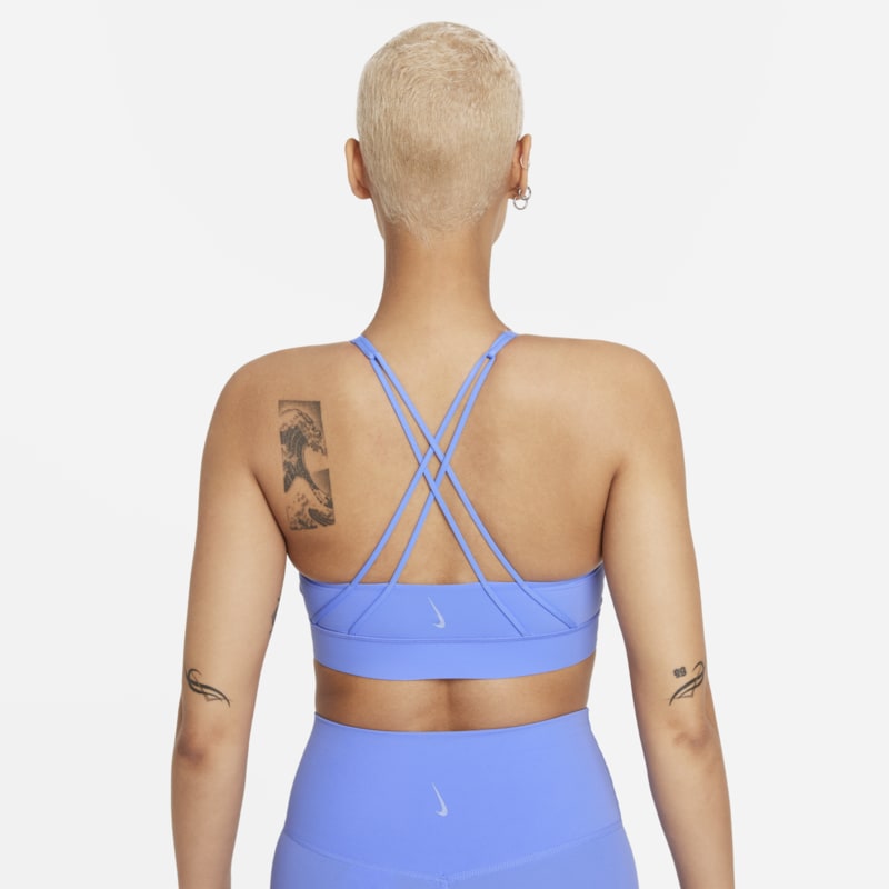 Nike Swoosh Luxe Women's Medium-Support Padded Longline Sports Bra - Blue