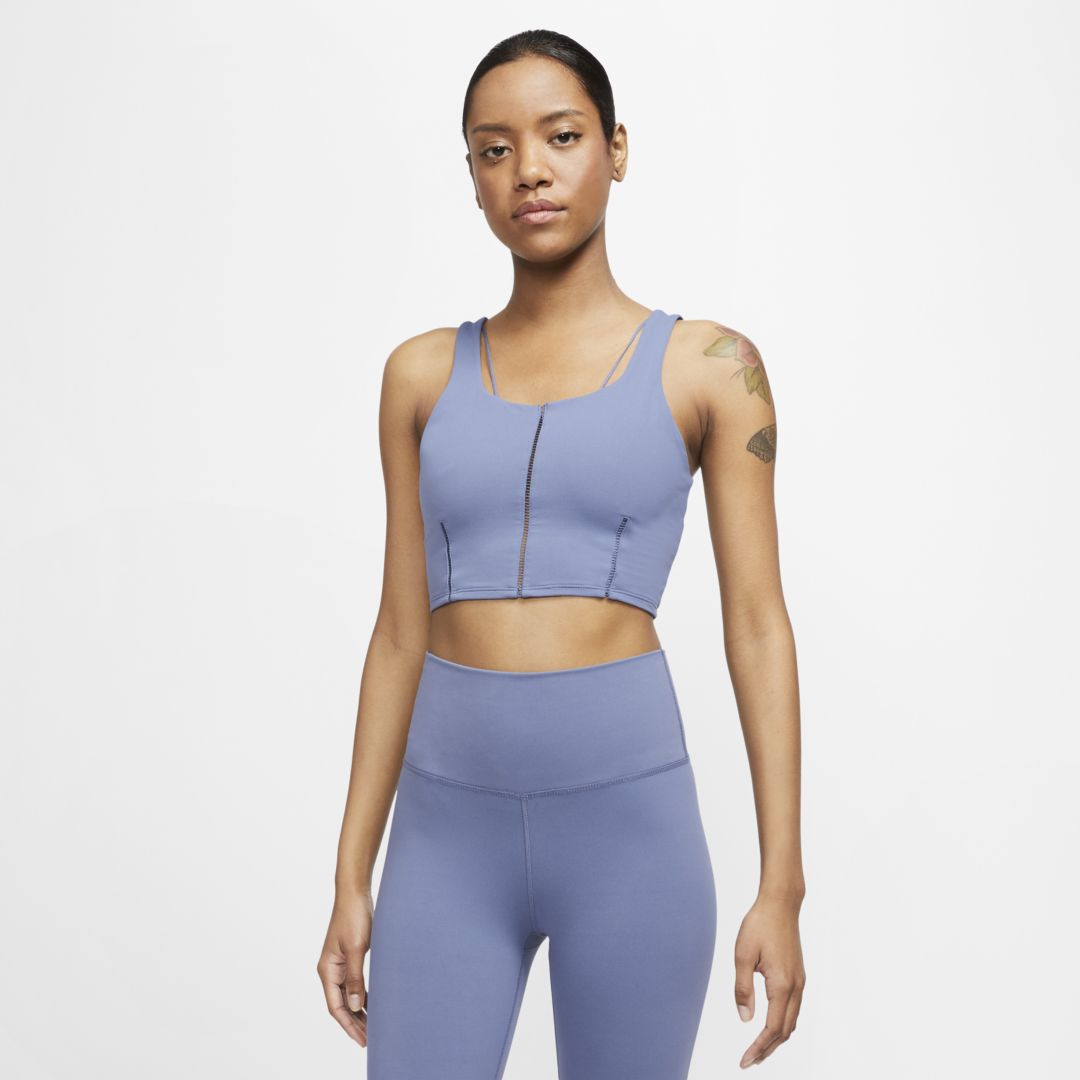 NIKE YOGA LUXE WOMEN'S INFINALON CROPPED TANK (DIFFUSED BLUE) - CLEARANCE SALE