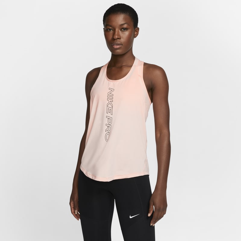 Damska koszulka bez rękawów z grafiką Nike Pro Dri-FIT - Różowy