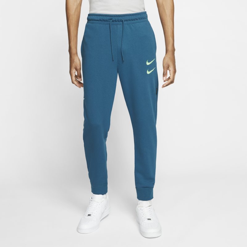 Nike Sportswear Swoosh Men's French Terry Trousers - Blue