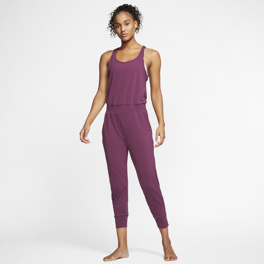 Nike Yoga Women's Dri-fit Racerback Jumpsuit In Purple