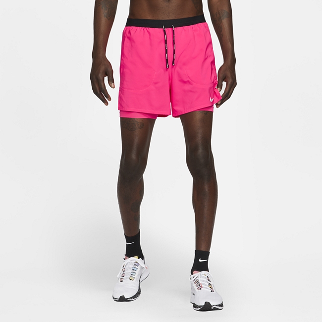фото Мужские беговые шорты 2 в 1 nike flex stride 13 см - розовый