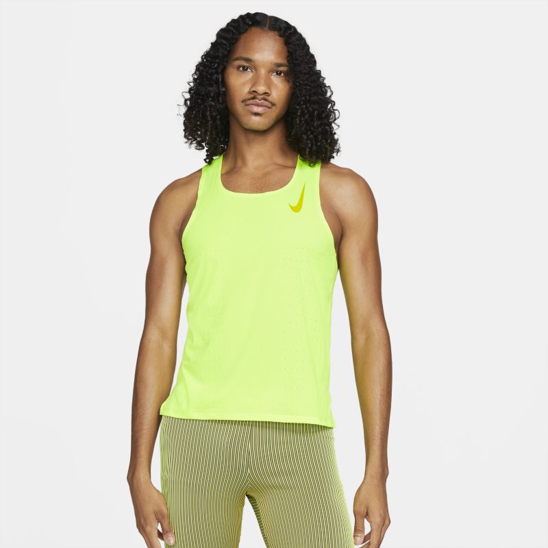Męska koszulka bez rękawów do biegania Nike AeroSwift - Żółć