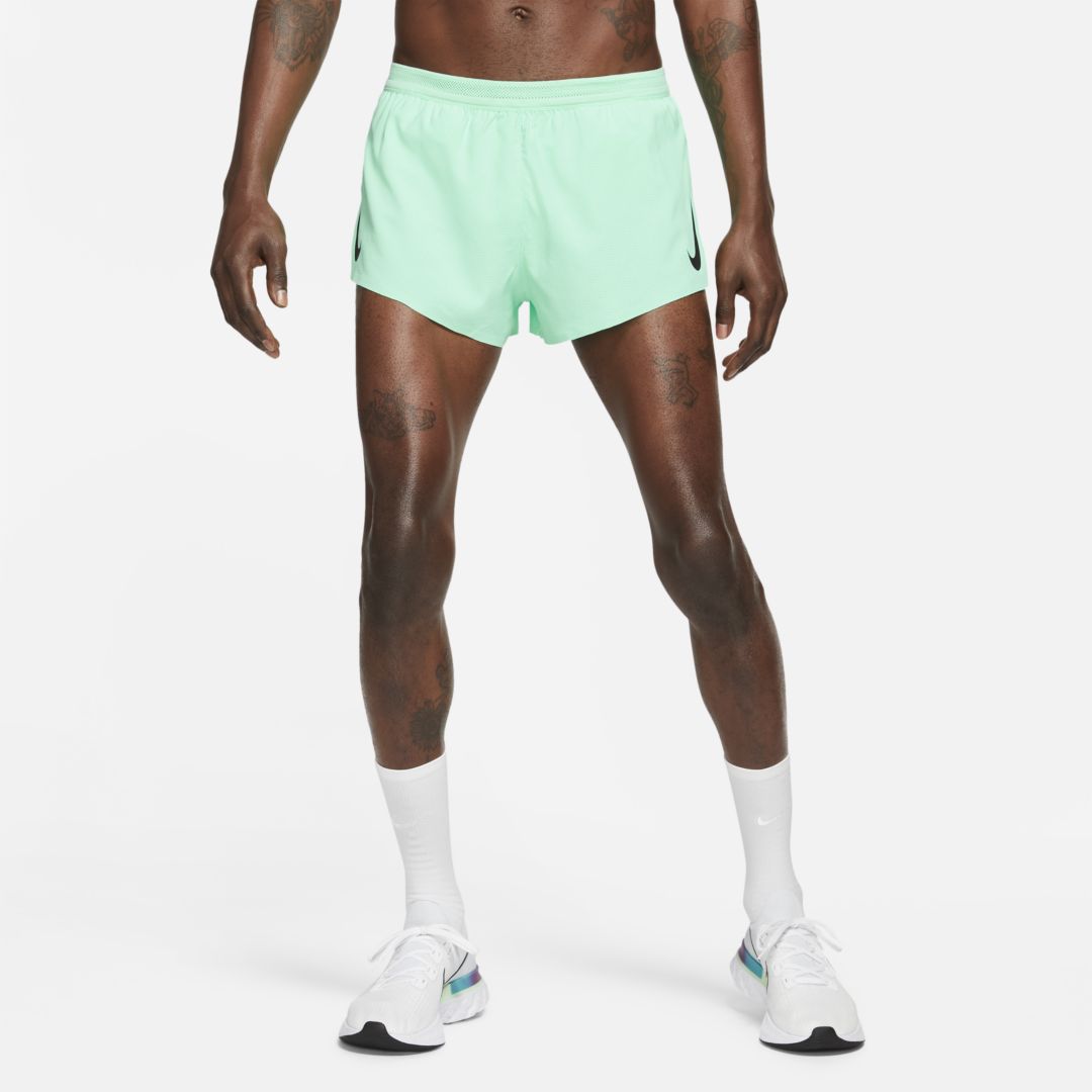 Nike Aeroswift Men's 2" Running Shorts In Green Glow,black