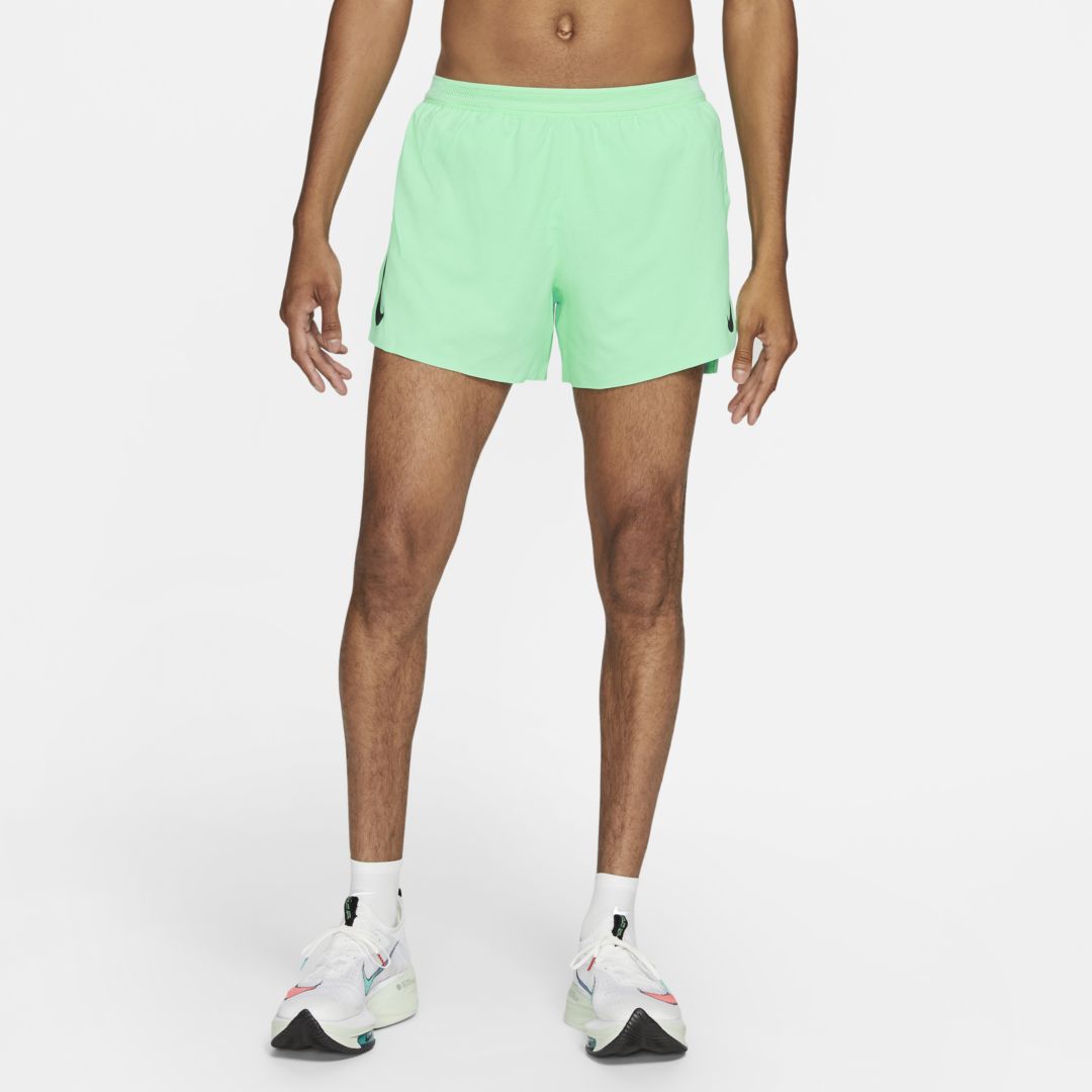 Nike Aeroswift Men's 4" Running Shorts In Green Glow,black