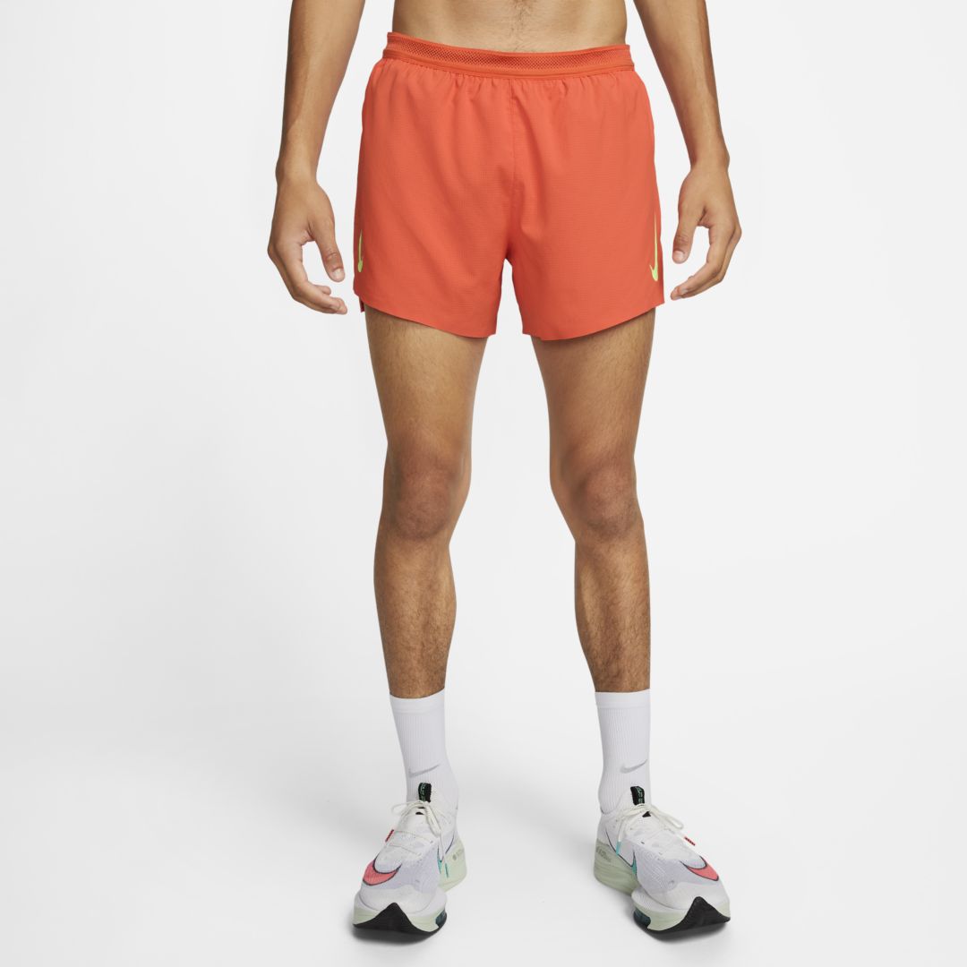 Nike Men's Dri-fit Adv Aeroswift 4" Brief-lined Racing Shorts In Orange