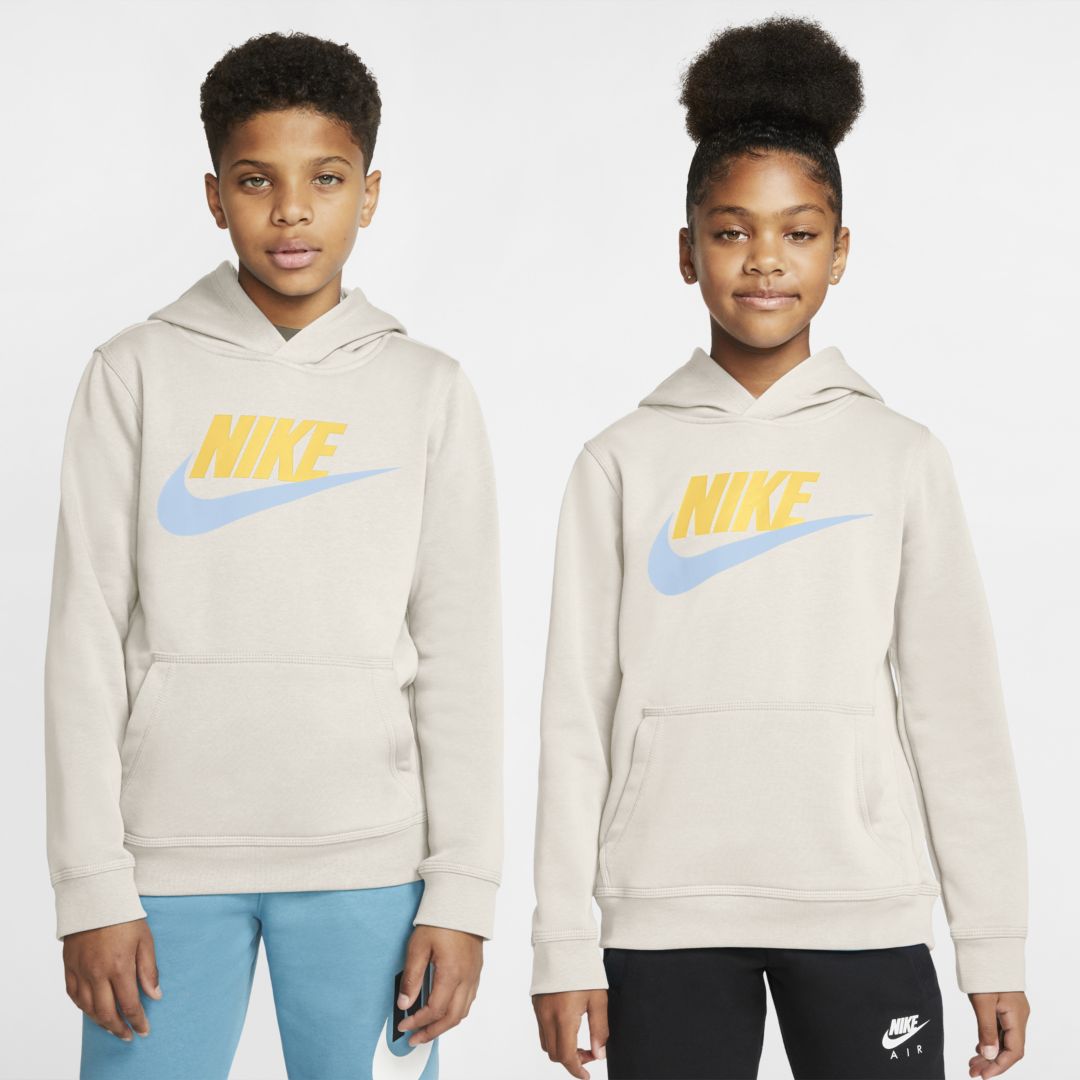 Nike Sportswear Club Fleece Big Kidsâ Pullover Hoodie In Desert Sand