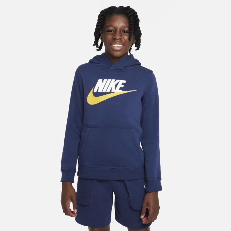 Image of Felpa pullover con cappuccio Nike Sportswear Club Fleece - Ragazzi - Blu