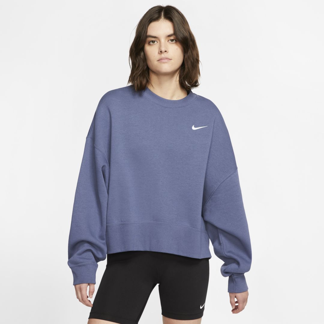 Nike Sportswear Essential Women's Fleece Crew In Blue