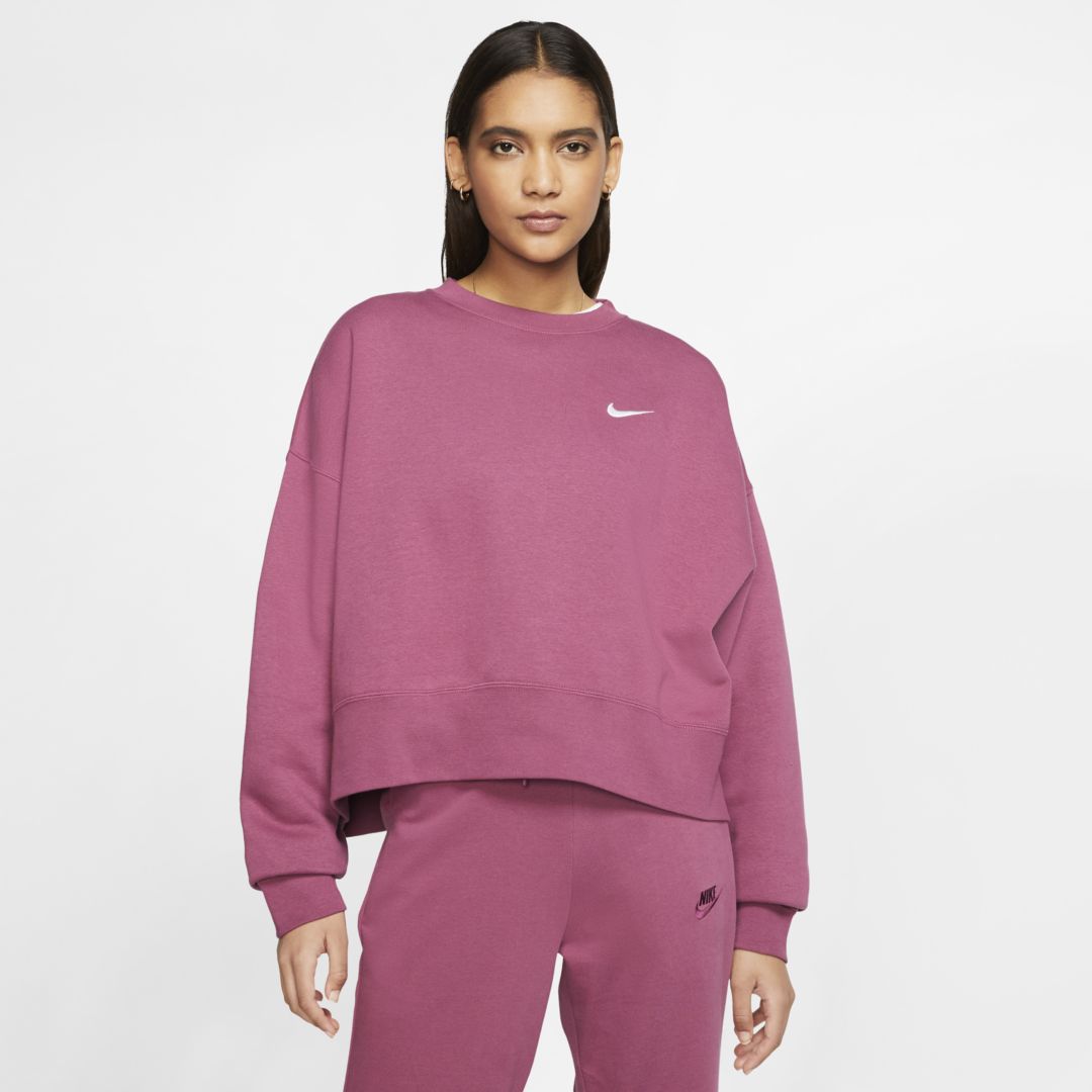 Nike Sportswear Essential Women's Fleece Crew In Purple