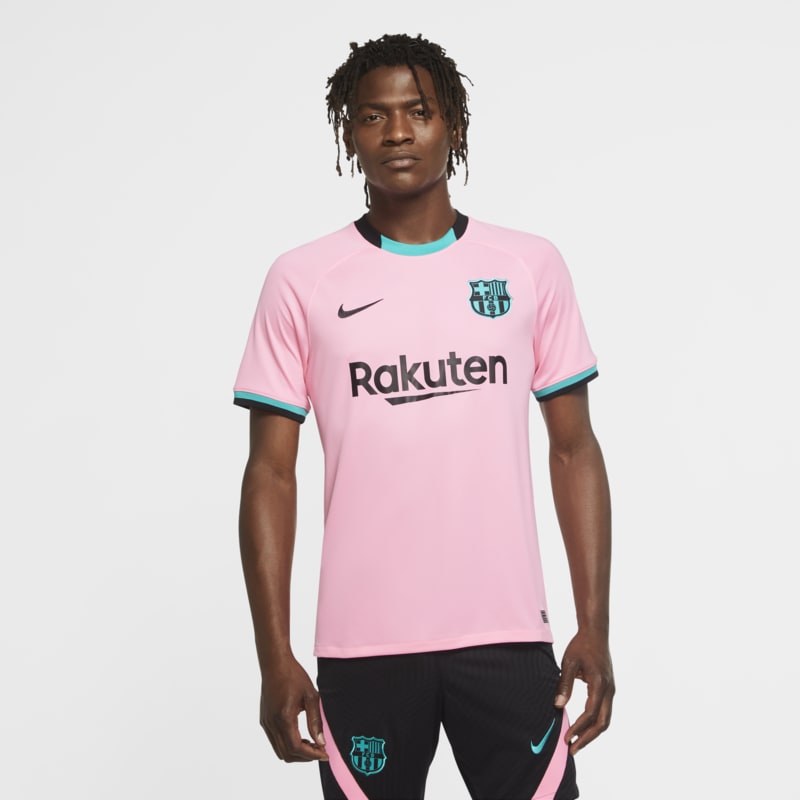 F.C. Barcelona 2020/21 Stadium Third Men's Football Shirt - Pink