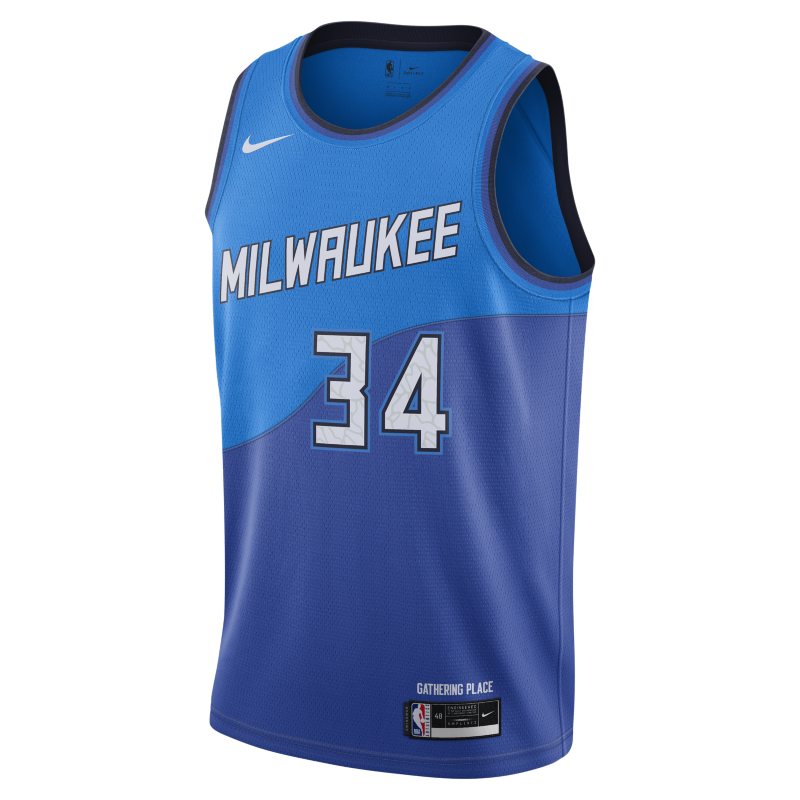 Koszulka Nike NBA Swingman Milwaukee Bucks City Edition - Niebieski