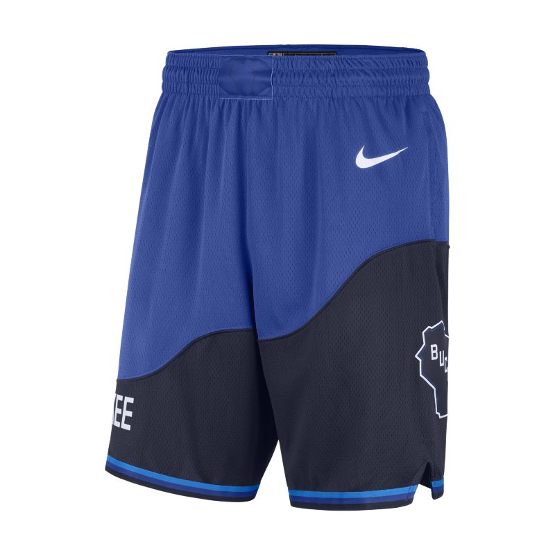 Nike NBA Swingman-shorts Milwaukee Bucks City Edition 2020 för män - Blå