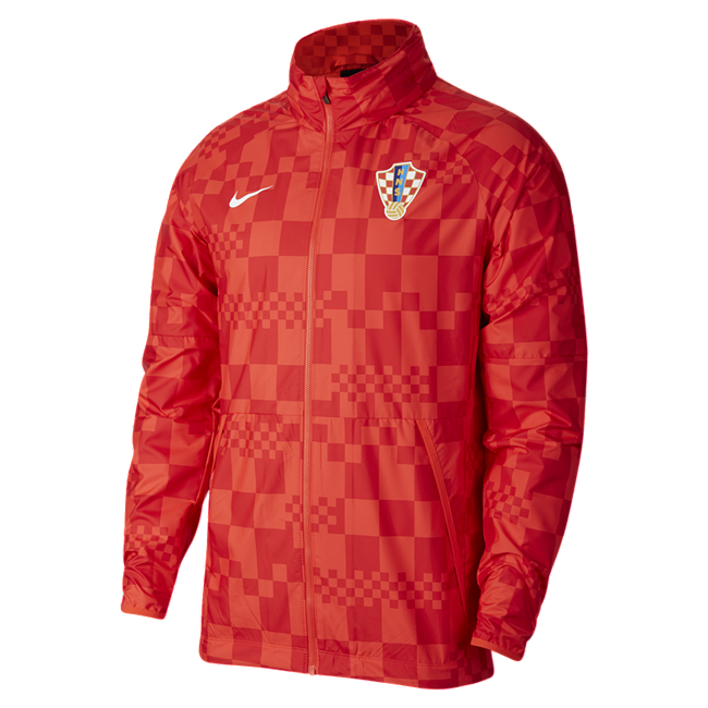 фото Мужская футбольная куртка с водоотталкивающим покрытием croatia - красный