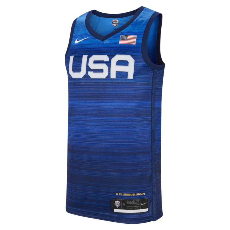 Męska koszulka do koszykówki USA (Road) Limited - Niebieski