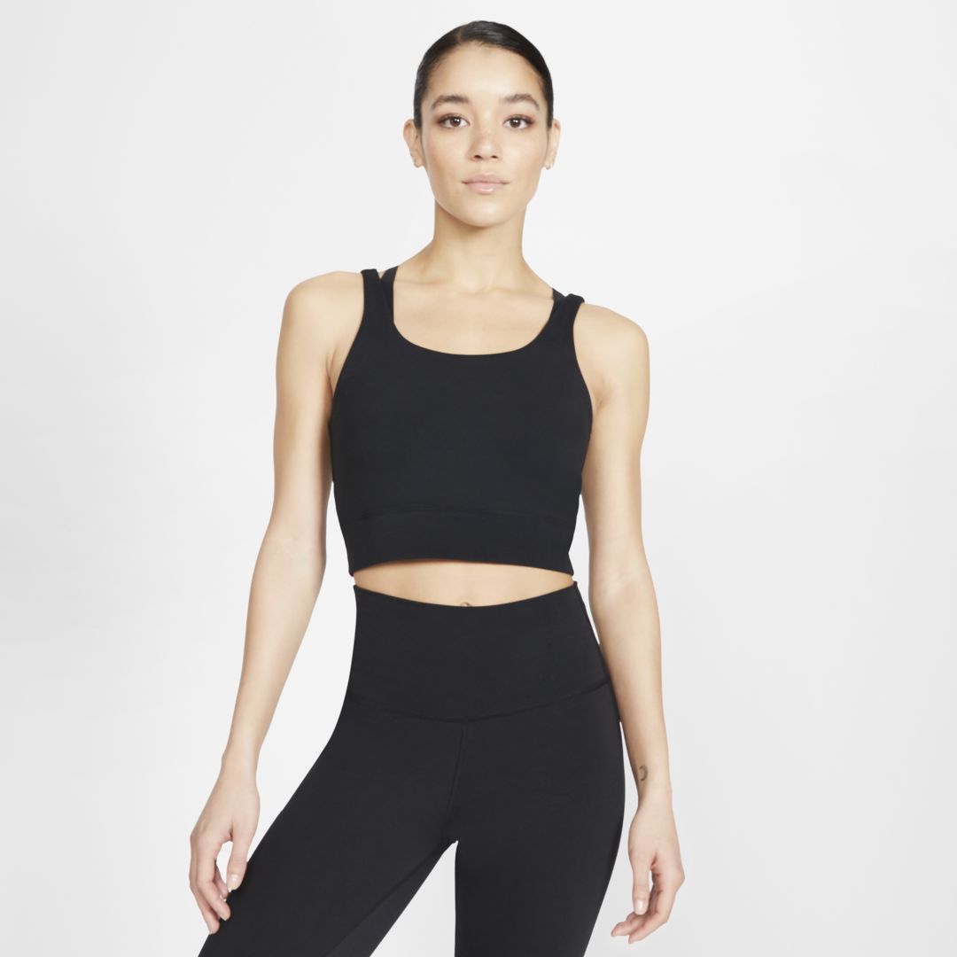 Nike Women's Yoga Luxe Infinalon Crop Top in Grey - ShopStyle