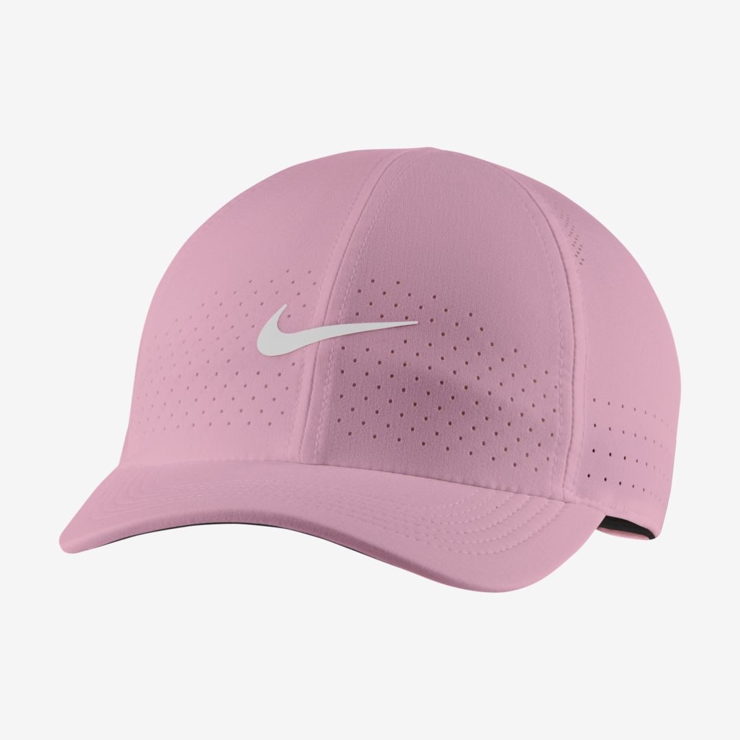 Nike Court Aerobill Advantage Tennis Cap In Elemental Pink,white