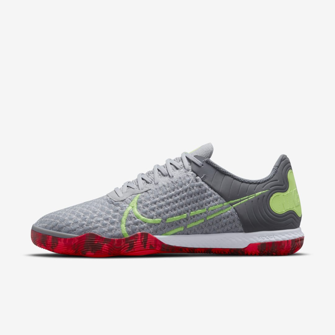 Nike React Gato Indoor/court Soccer Shoes In Grey Fog,wolf Grey,bright Crimson,ghost Green