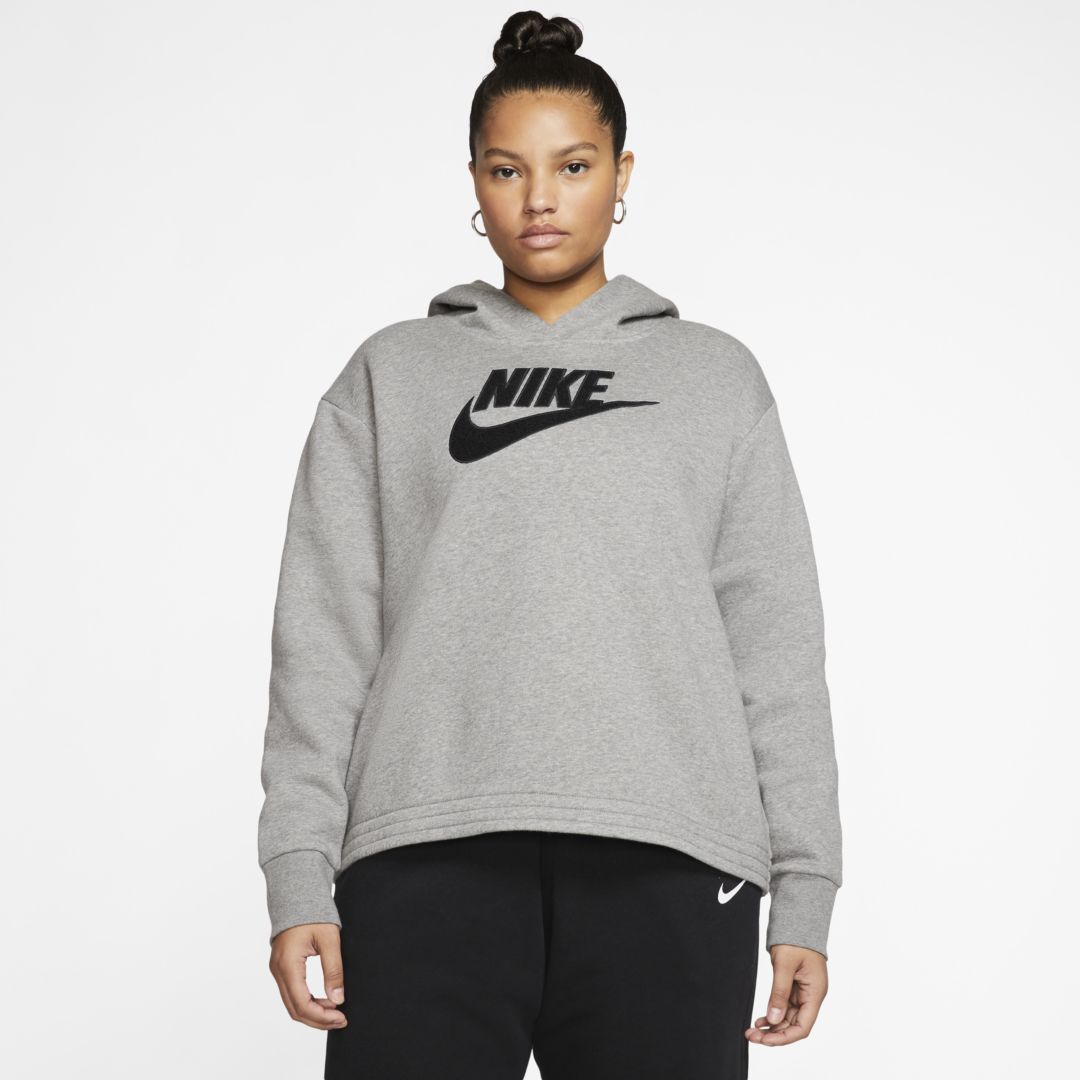 Nike Sportswear Icon Clash Women's Fleece Hoodie (plus Size) In Grey
