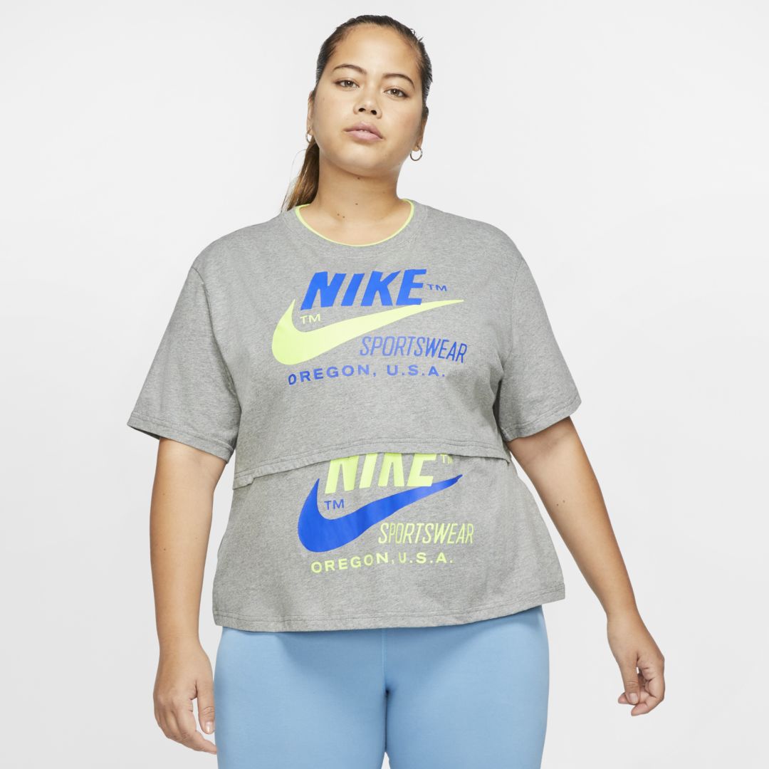 Nike Sportswear Icon Clash Women's Short-sleeve Top In Carbon Heather