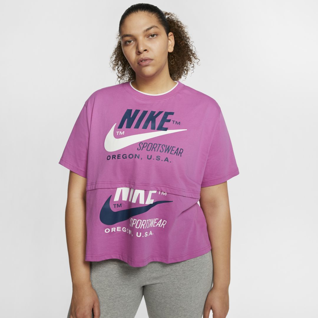 Nike Sportswear Women's Short-sleeve Top (plus Size) In Pink