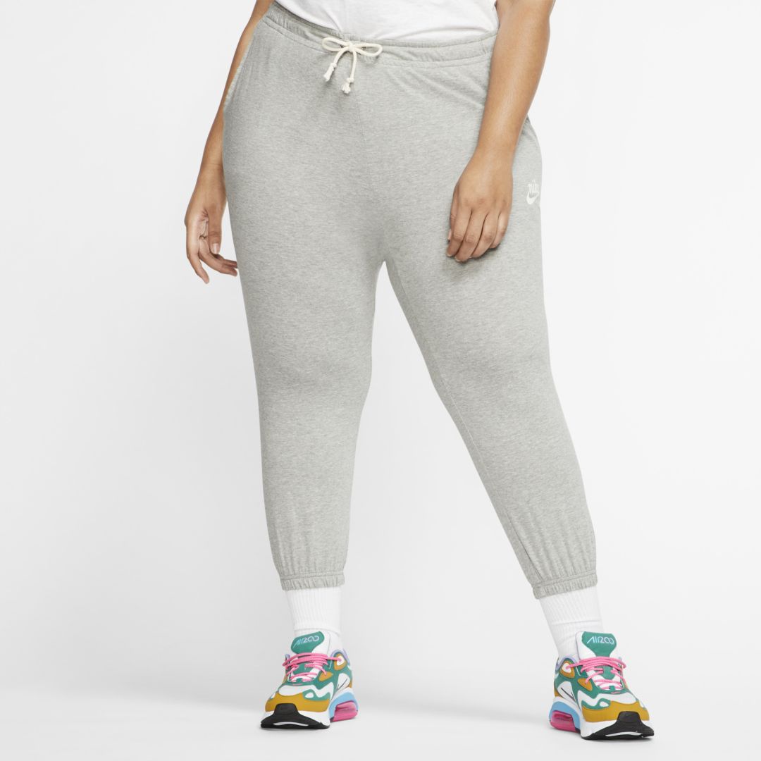 Nike Sportswear Women's Mid-rise Capris In Dark Grey Heather/matte Silver/white