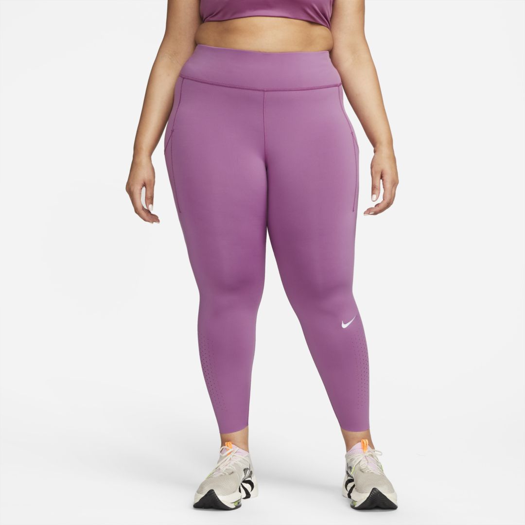 Nike Women's Epic Luxe Mid-rise Pocket Running Leggings (plus Size) In Purple