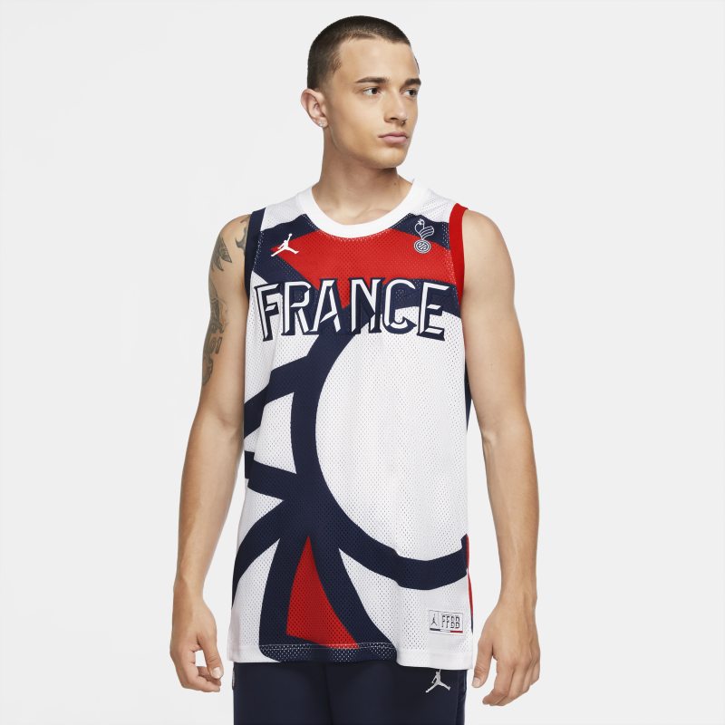 Koszulka męska Francja Jordan Jumpman - Biel