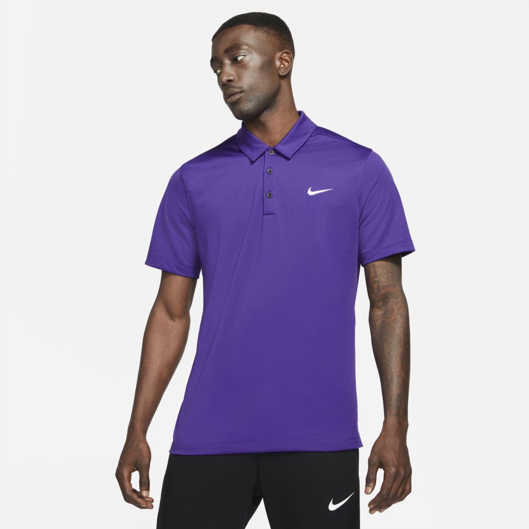 Nike Men's Football Polo In Court Purple,black,white