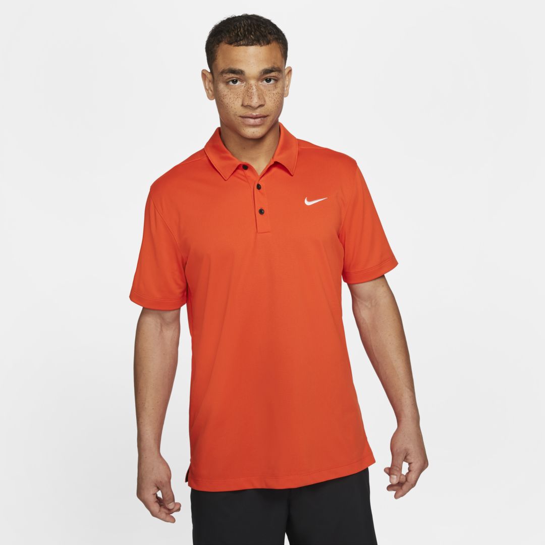 Nike Men's Football Polo In Team Orange,black,white