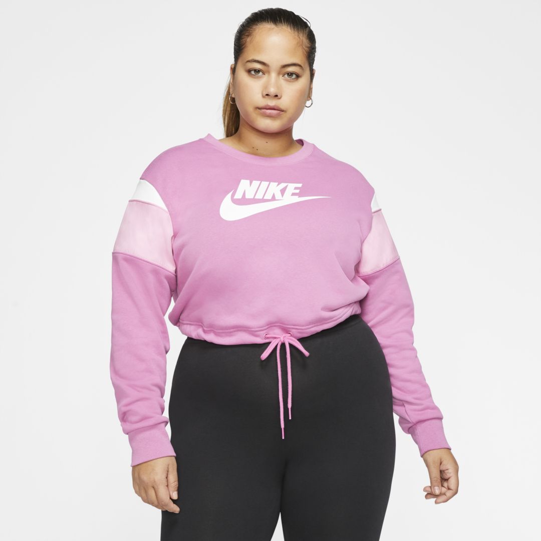 Nike Sportswear Heritage Women's Fleece Crew (plus Size) In Pink