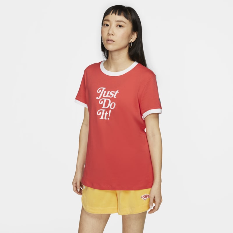 T-shirt damski Nike Sportswear Ringer - Czerwony