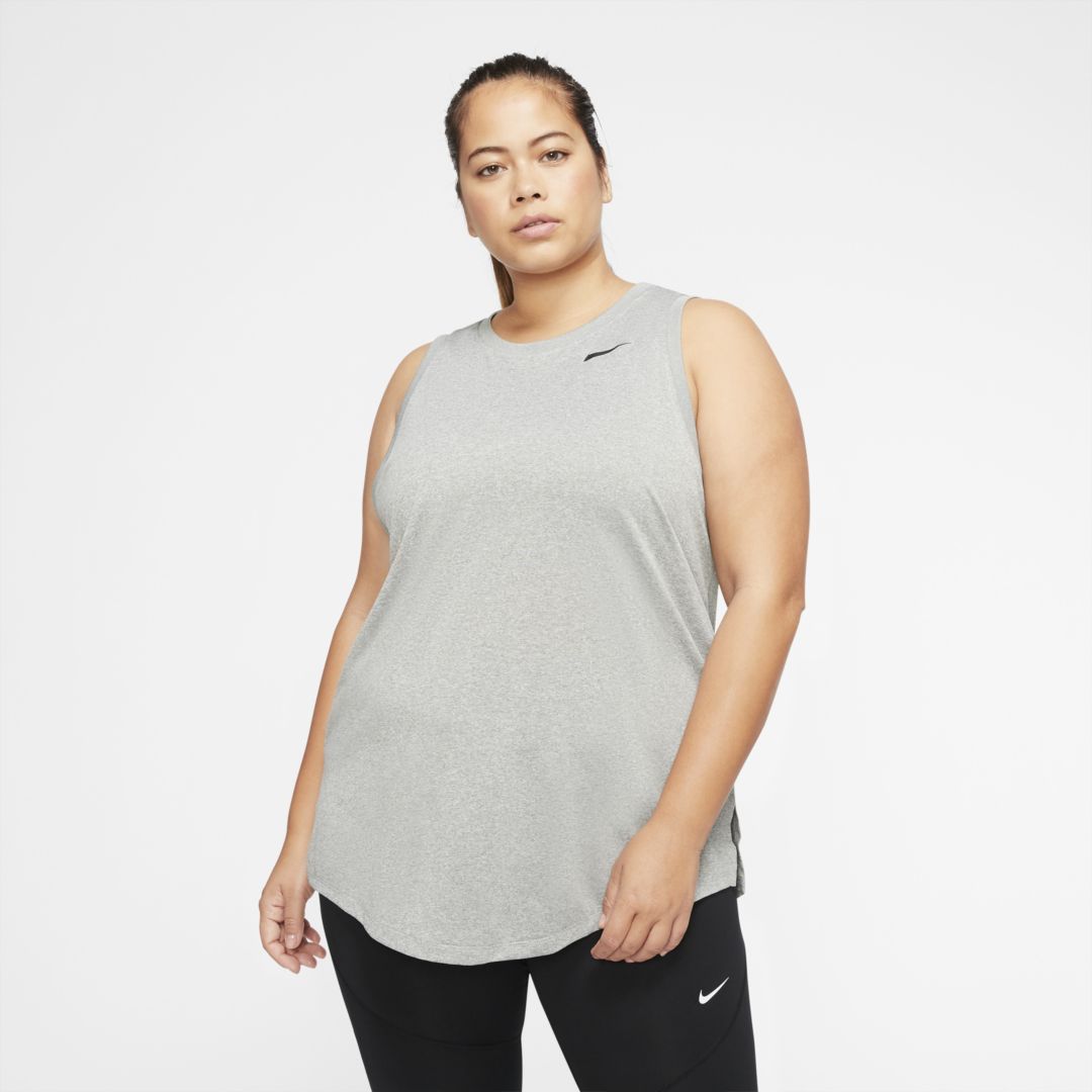 Nike Dri-fit Women's Swoosh Training Tank In Dark Grey Heather,black
