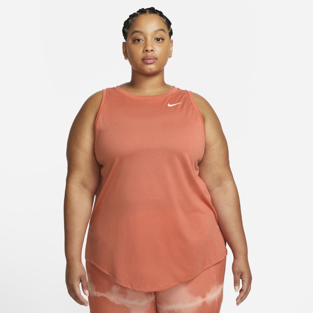 Nike Dri-fit Women's Swoosh Training Tank In Madder Root,white