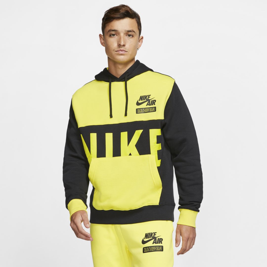 Nike Sportswear Club Men's Pullover Hoodie In Dynamic Yellow/black