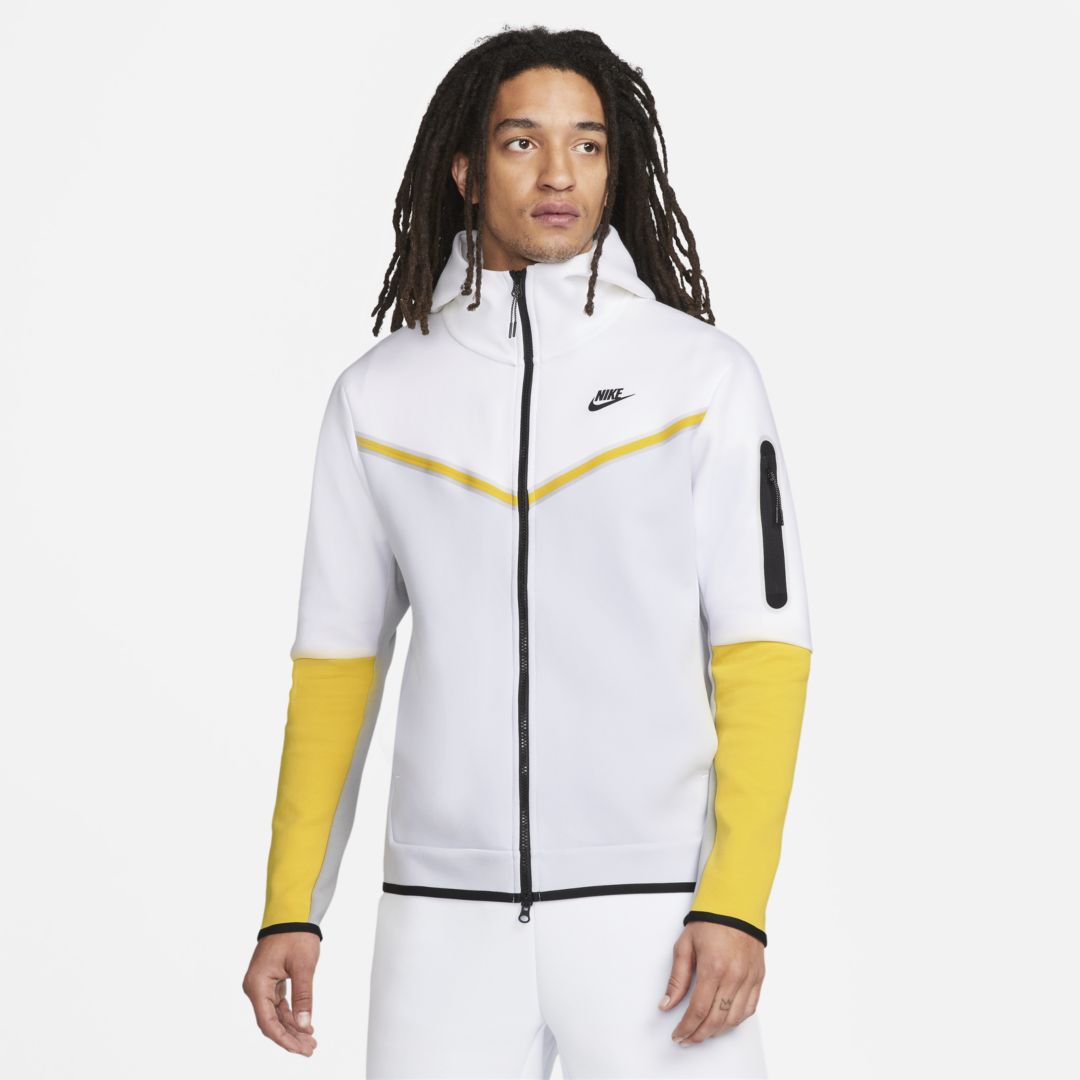 Nike Sportswear Tech Fleece Men's Full-zip Hoodie In White,football Grey,black