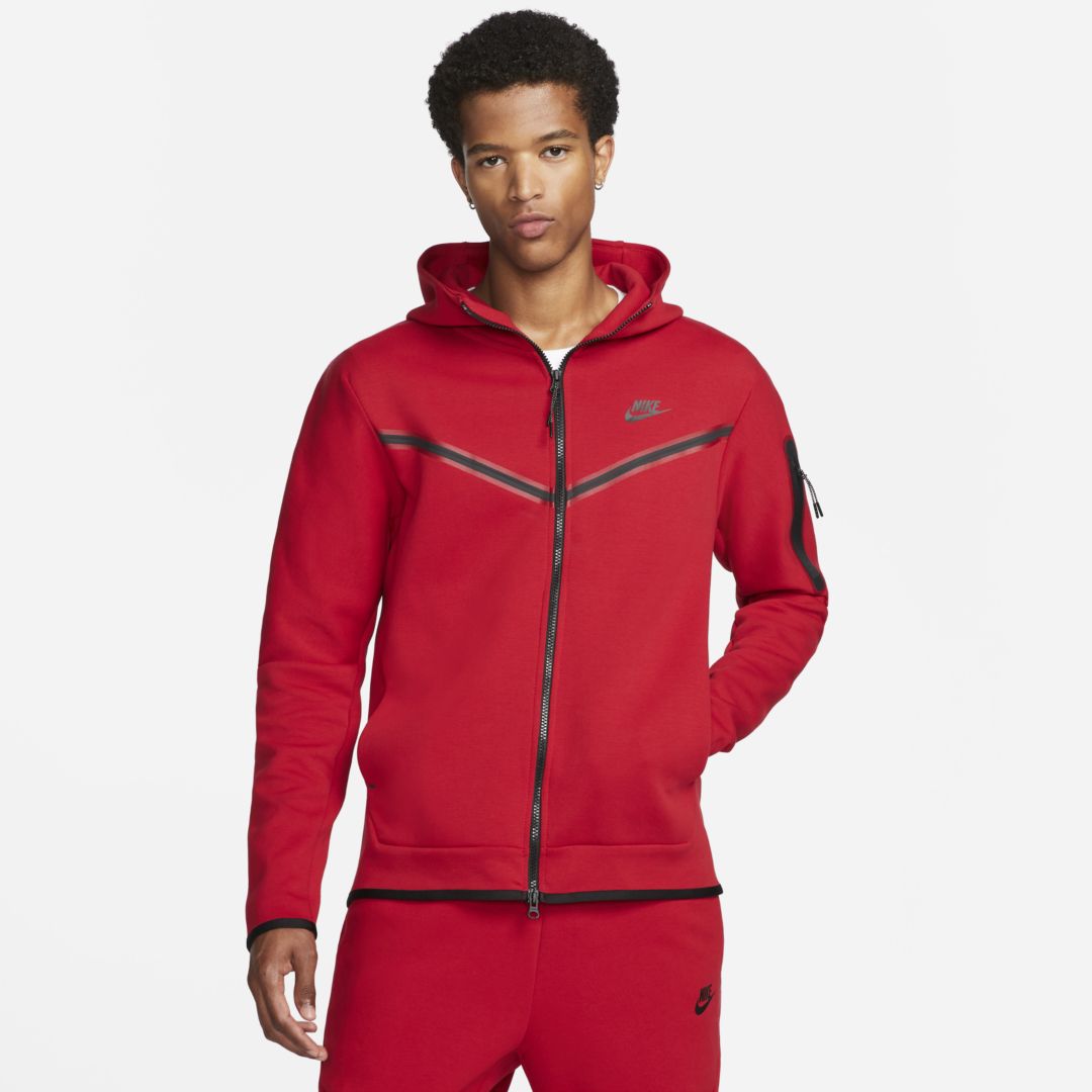Nike Men's  Sportswear Tech Fleece Full-zip Hoodie In Red