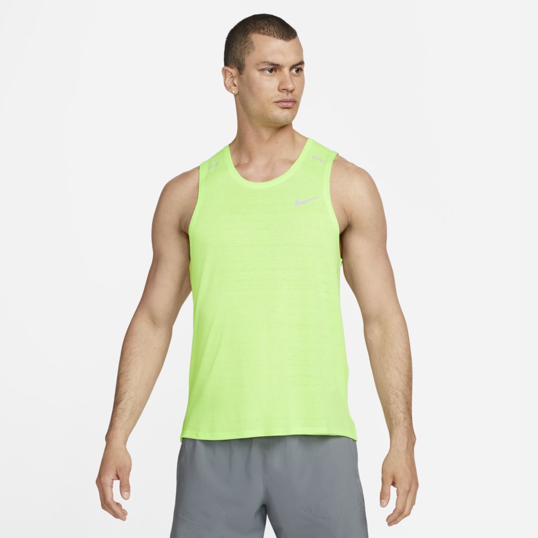 Nike Dri-fit Miler Men's Running Tank In Green